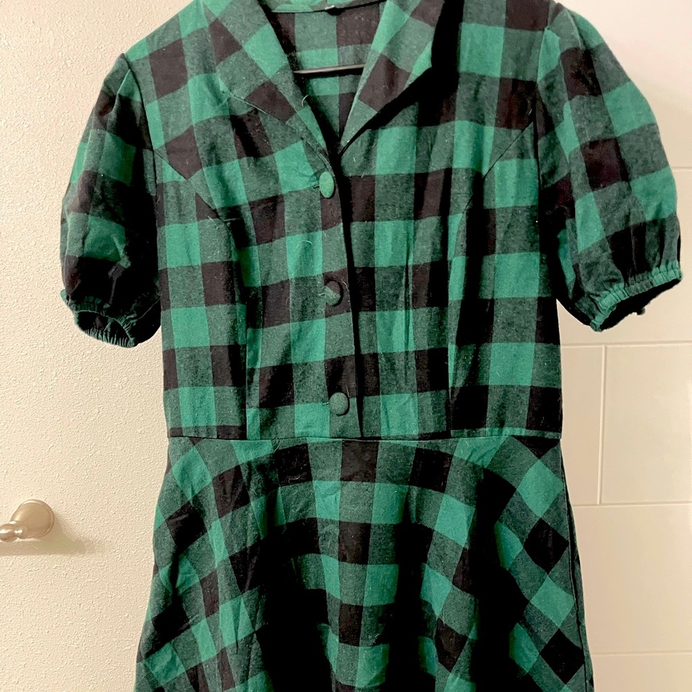 Shein green retro twee dress xxl